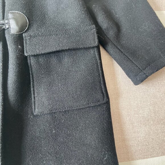 EUC Baby Gap Black Wool Pea Coat with Hood Toddler Girl Sz 4 years - Picture 7 of 8